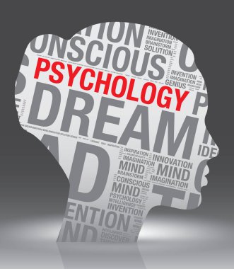 Kelime bulutu vektör konsepti ile kadın başkanı psikoloji