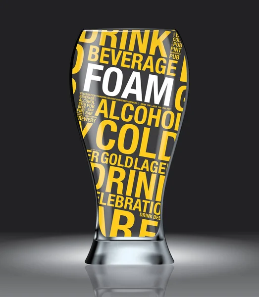 Склянка пива зі словом хмарний дизайн концепції вектор — стоковий вектор
