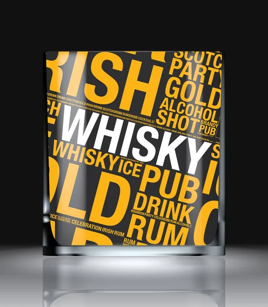 Pohár whisky szó felhő fogalmát vektoros illusztráció — Stock Vector