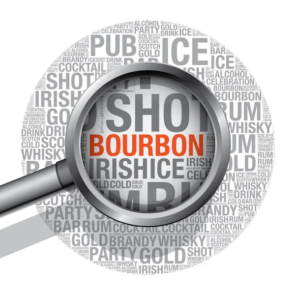 Bourbon szó felhő fogalmát vektoros illusztráció — Stock Vector