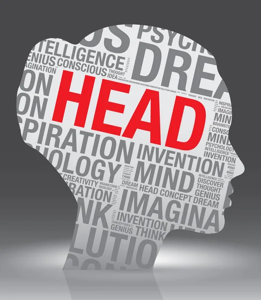 Mind head of woman with word cloud vector concept — Stock Vector
