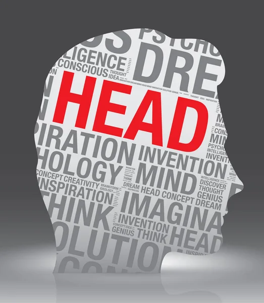 Mind head of man with word cloud vector concept — Stock Vector