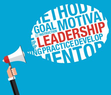 İş liderlik kavramı megafon vektör çizim ile