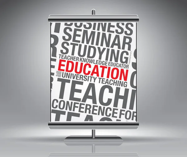 Schermata di presentazione con concetto Education word cloud vector — Vettoriale Stock