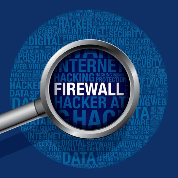 Firewall in cyber crime word cloud vector concept — Stock Vector