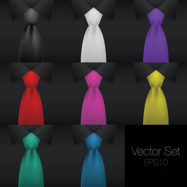 Мужские галстуки и векторные рубашки коллекции модные галстуки набор — стоковый вектор