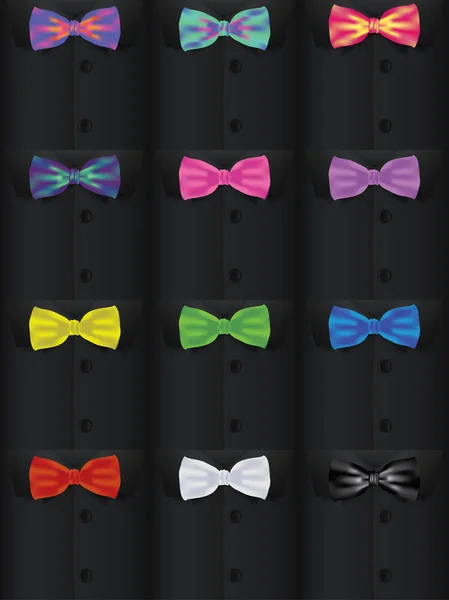 Bow cravate et chemise collection vectorielle mode nouvelle fête de l'année — Image vectorielle