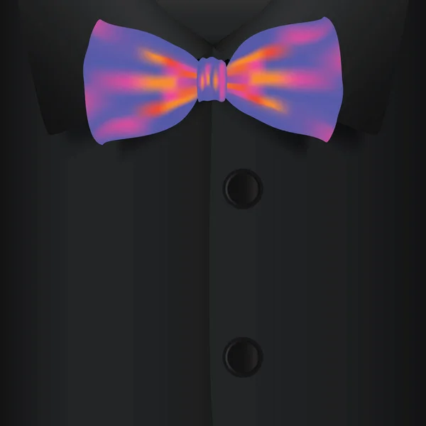 Realistic bow tie and black shirt vector illustration — Stock Vector