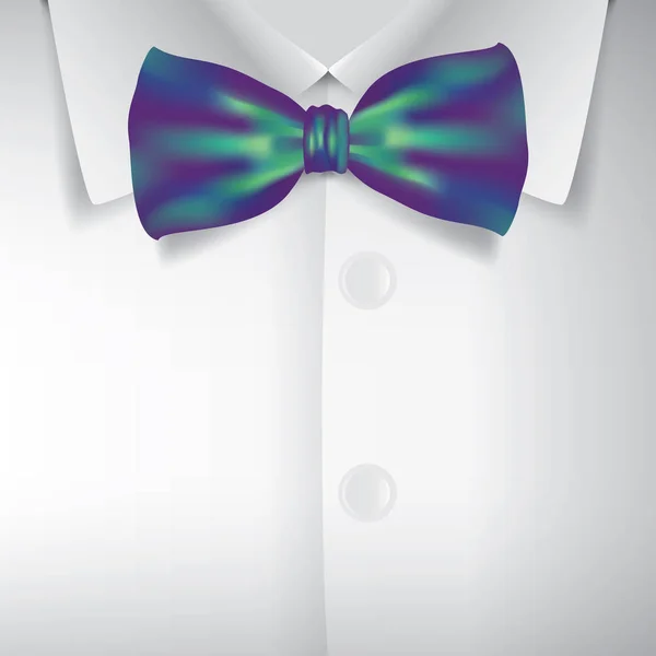 Nœud papillon réaliste et illustration vectorielle chemise blanche — Image vectorielle