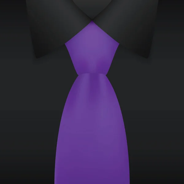 現実的なネクタイと黒いシャツ ベクトル イラスト — ストックベクタ