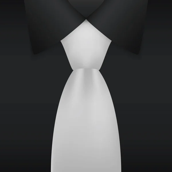 Cravatta realistica e illustrazione vettoriale camicia nera — Vettoriale Stock