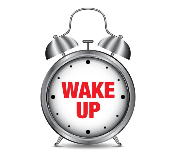 Wake Up on retro alarm clock vector illustration — Stock Vector