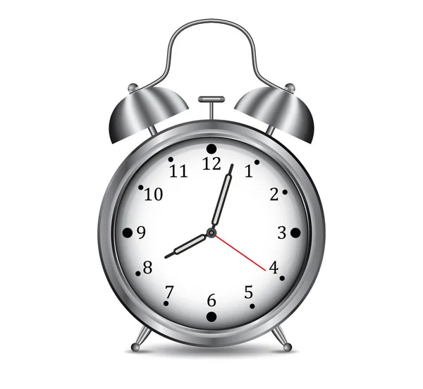 Retro alarm clock realistic vector illustration — Stock Vector