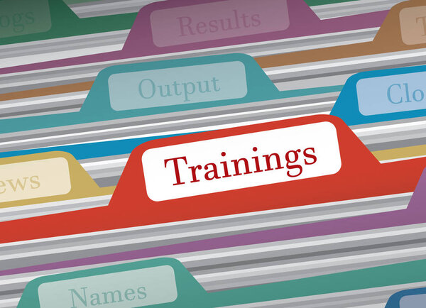 Trainings folder in file folders personal finance vector illustration
