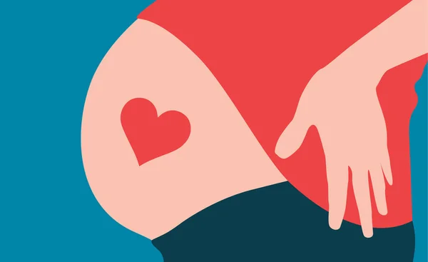 Zwangere vrouwen en liefde symbool vectorillustratie concept — Stockvector
