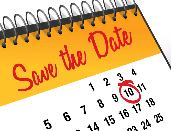 Salva il segno della data sul calendario, illustrazione vettoriale — Vettoriale Stock