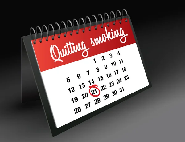 Quitting Smoking Day mark on calendar, vector illustration — Stock Vector