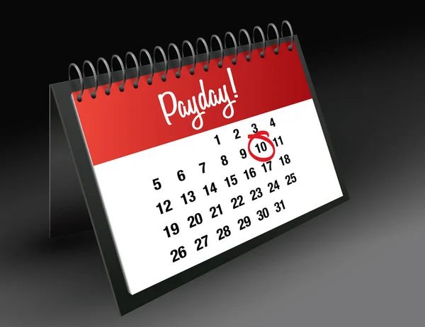 Marque de paie sur le calendrier, illustration vectorielle — Image vectorielle