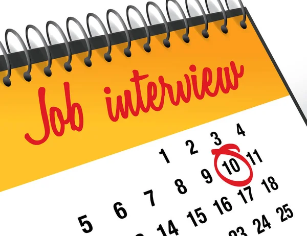 Job Interview Day mark on calendar, vector illustration — Stock Vector