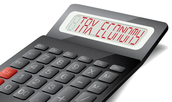 Tax Economy concept on 3d calculator, vector illustration — Stock Vector