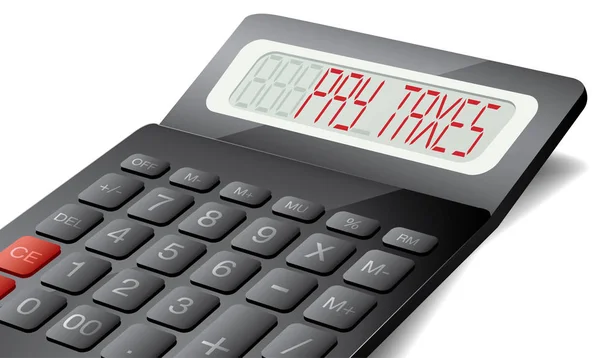 Pay Taxes concept on 3d calculator, vector illustration — Stock Vector