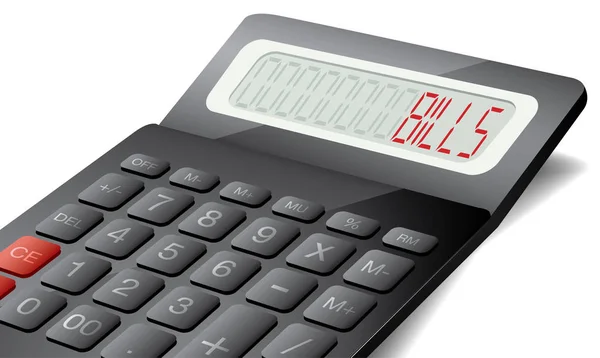 Bills concept on 3d calculator, vector illustration — Stock Vector