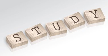 Word alfabe blok vektör çizim oluşan çalışma