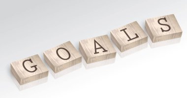 Alfabe blok vektör çizim kelime gol oluşur