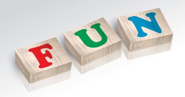 Word eğlenceli renkli alfabe blok vektör çizim oluşan