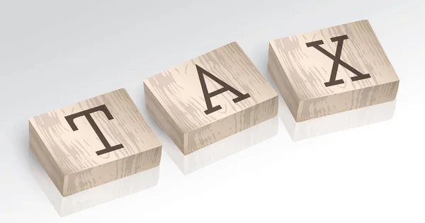 Word TAX composé de blocs d'alphabet illustration vectorielle — Image vectorielle