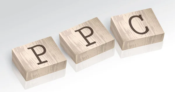 Ordet Ppc består från alphabet block vektorillustration — Stock vektor
