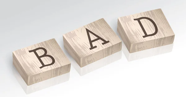 Parola BAD composto da alfabeto blocchi vettoriale illustrazione — Vettoriale Stock