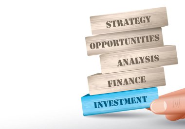 Yatırım kavramı düşmek ahşap bloklar Kulesi