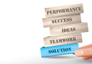 Çözüm kavramı düşmek ahşap bloklar Kulesi