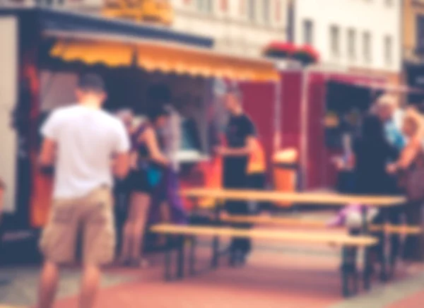Food truck festival blurred image for background — Stock Photo, Image