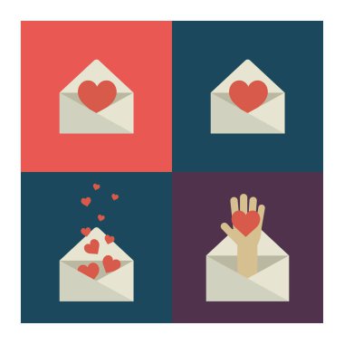 Corazones y cartas de amor