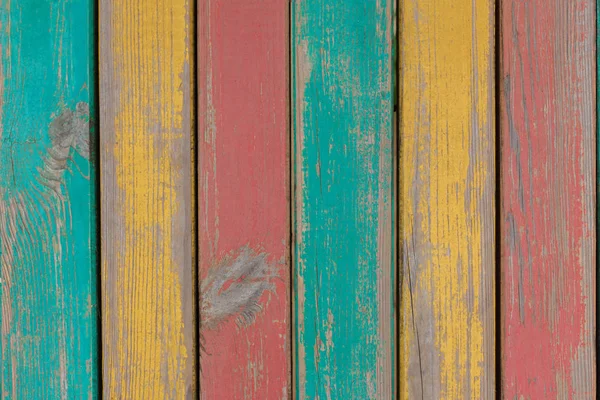 Soyulması boya ile eski rustik çok renkli tahta doku — Stok fotoğraf