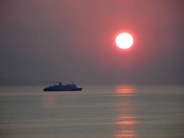 Atardecer en Durres, Albania — Foto de Stock