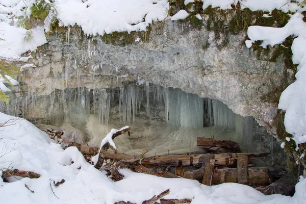 Icefall Piecky Slovak Paradise National Park Slovakia — Stock Photo, Image