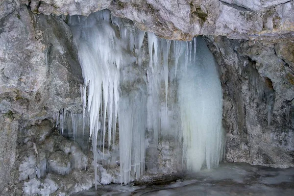 Icefall Úkolky Národním Parku Slovenského Ráje Slovensko — Stock fotografie