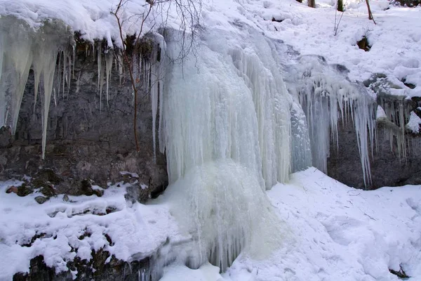 Icefall Úkolky Národním Parku Slovenského Ráje Slovensko — Stock fotografie