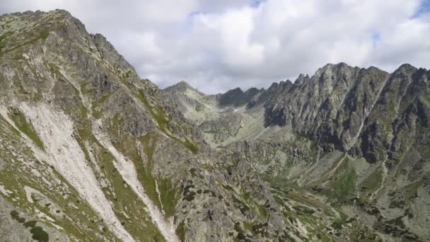 Pohled Vrcholu Predne Solisko Údolí Mlynicka Národním Parku Vysoké Tatry — Stock video