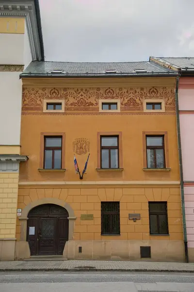 Ιστορικά Κτίρια Στην Πλατεία Στην Levoca Στη Σλοβακία — Φωτογραφία Αρχείου