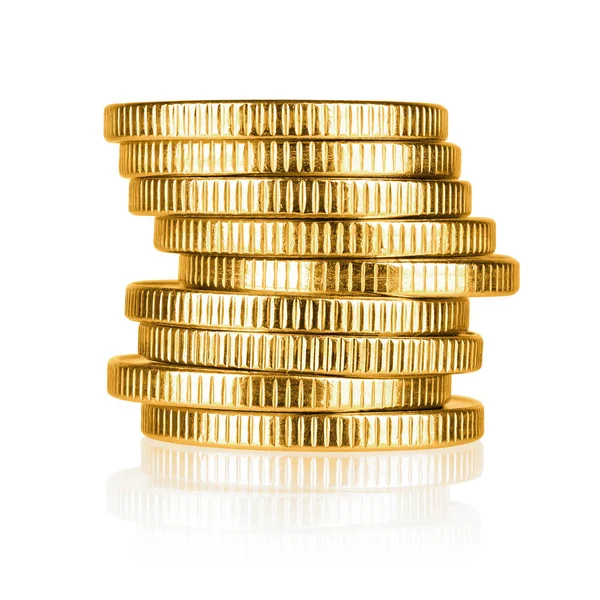 Goldmünzenstapel — Stockfoto