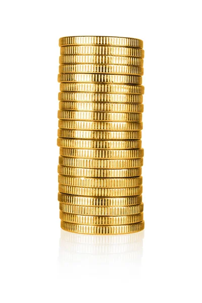 Gouden munten stapel — Stockfoto