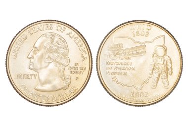 Çeyrek dolar izole