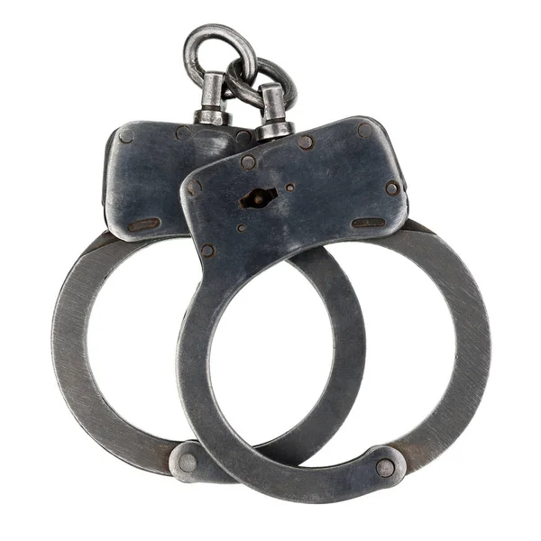 Чёрные металлические наручники — стоковое фото
