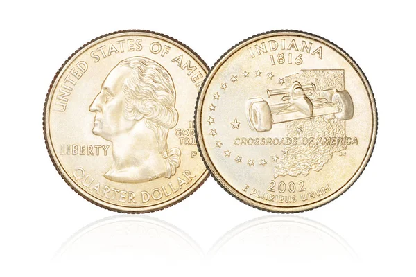 Kwartale Dolar na białym tle — Zdjęcie stockowe