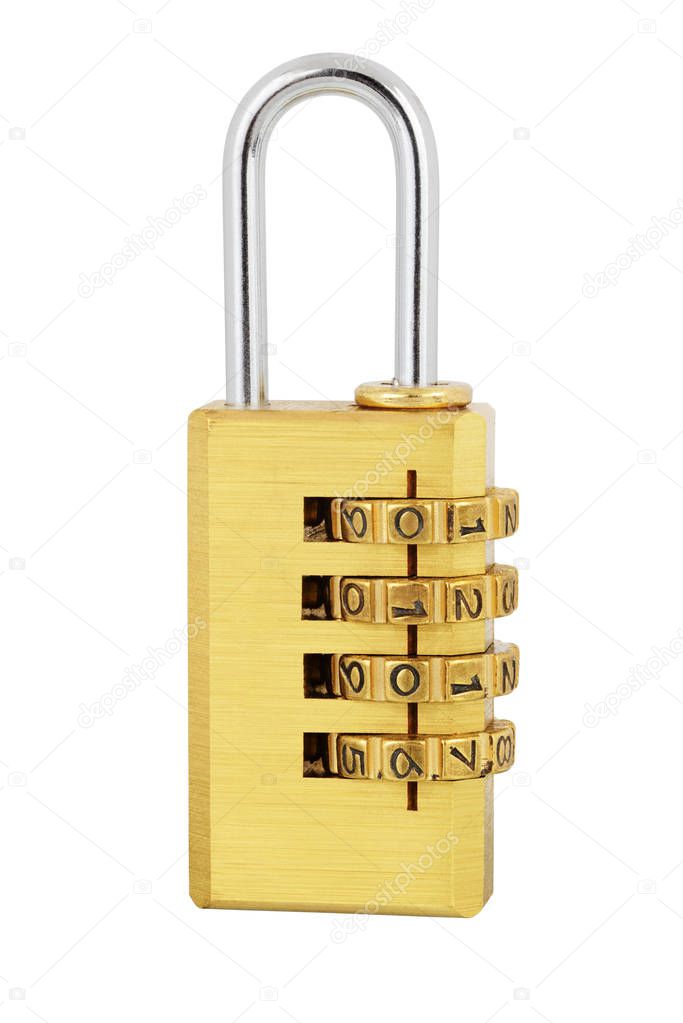 Combination padlock isolated