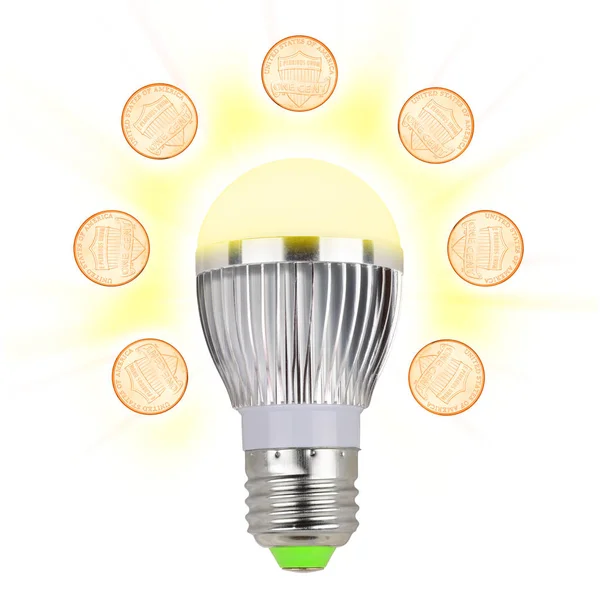 Ampoule led économie d'argent — Photo